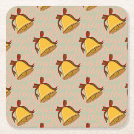 Bell och Bow Underlägg Papper Kvadrat