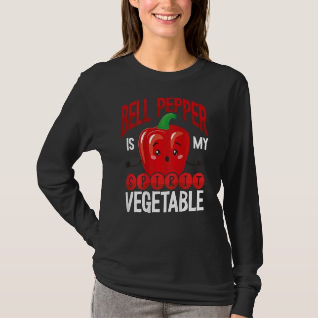 Bell Pepper Is My Spirit Vegetable Backprint Veget T Shirt (Framsida)