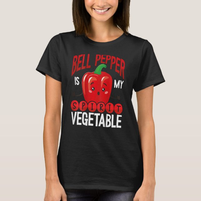Bell Pepper Is My Spirit Vegetable Backprint Veget T Shirt (Framsida)