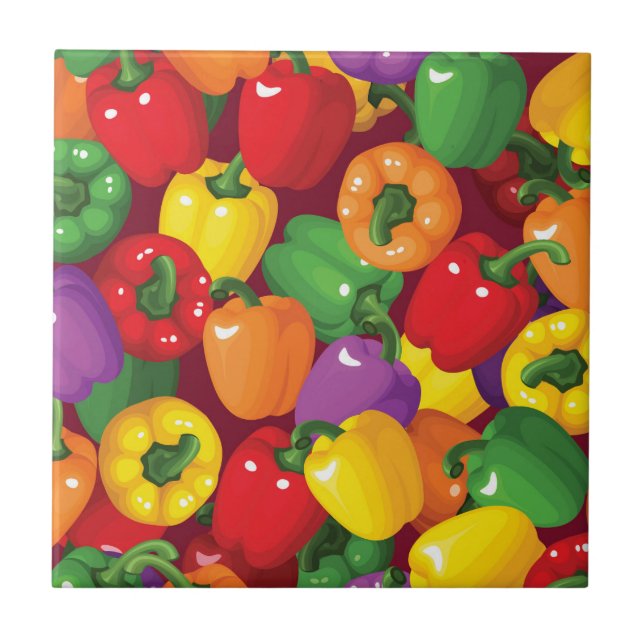 Bell Pepper Mönster Kakelplatta (Framsidan)