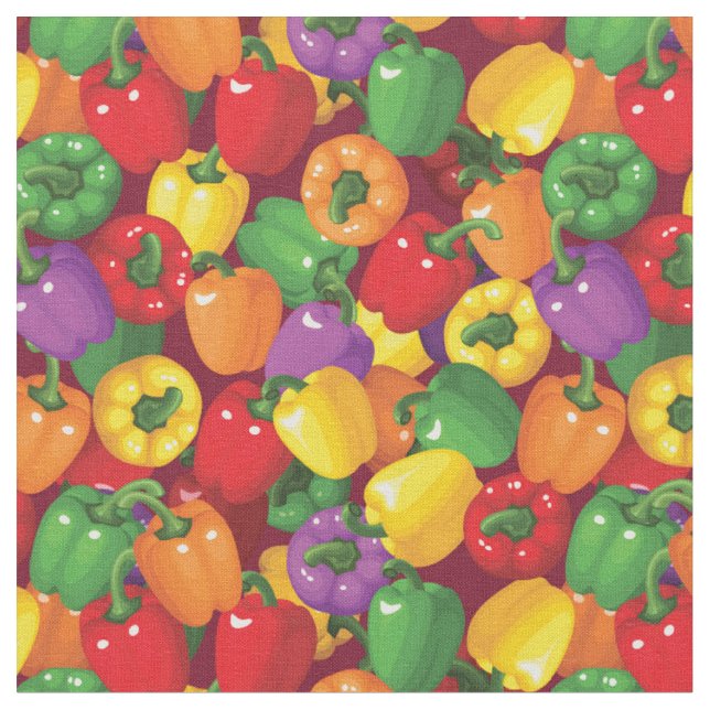 Bell Pepper Mönster Tyg (Närbild)
