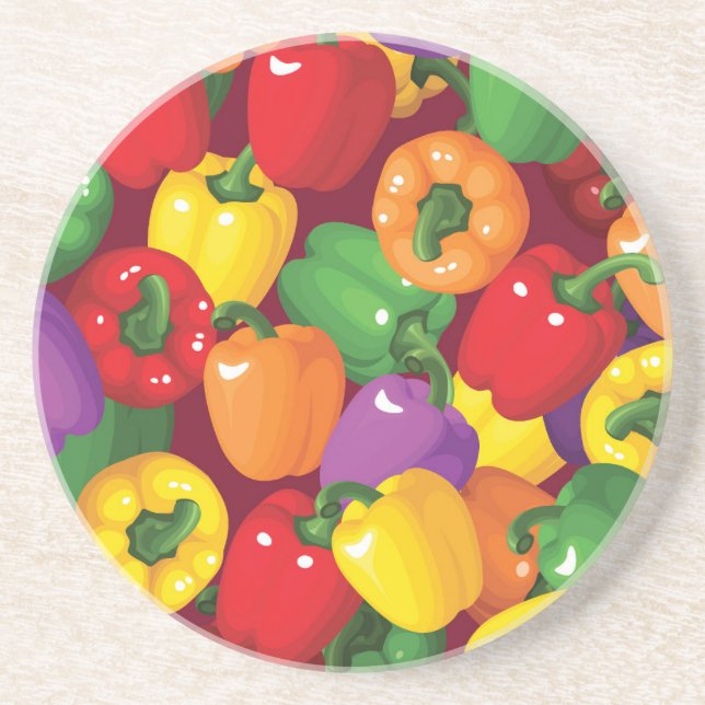 Bell Pepper Mönster Underlägg Sandsten (Framsidan)