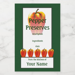 Bell Pepper Preserve Orange 2x3 Mat Etikett