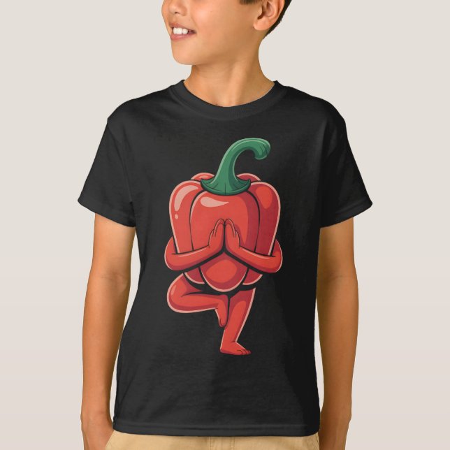 Bell Pepper Yoga  T Shirt (Framsida)