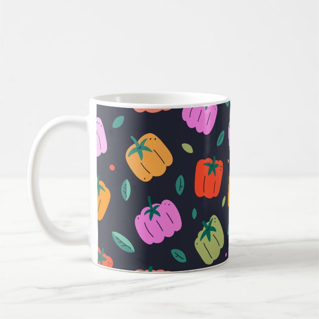 Bell Peppers Hand plockade Vegetable Kaffemugg (Vänster)