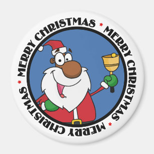 Bell Ringing Black Jultomten Magnet