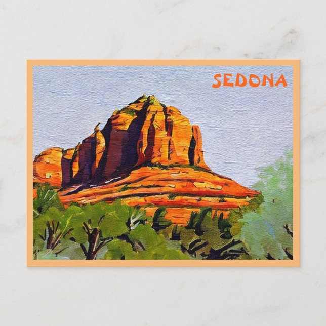 Bell Rock, Sedona, Arizona målning vykort (Framsida)