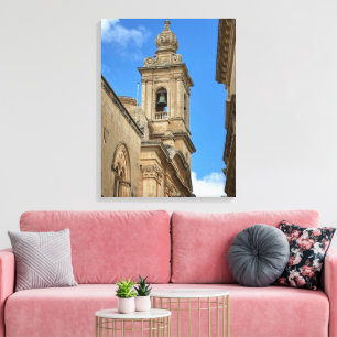 Bell Torn i Mdina, Malta. Canvastryck