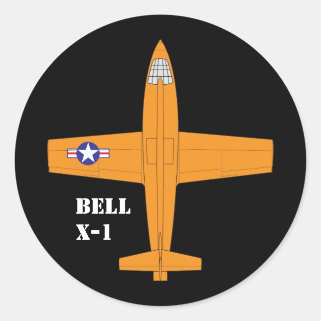 Bell X-1-etikett Runt Klistermärke (Framsida)
