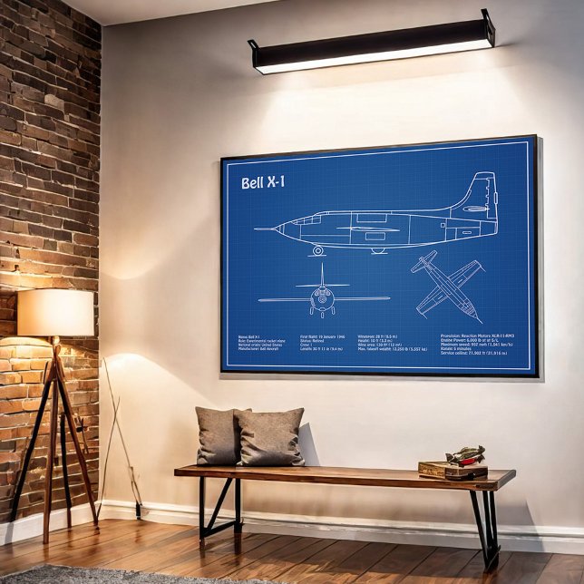Bell X-1 - Flygplanets planritningar AD Poster (Skapare uppladdad)