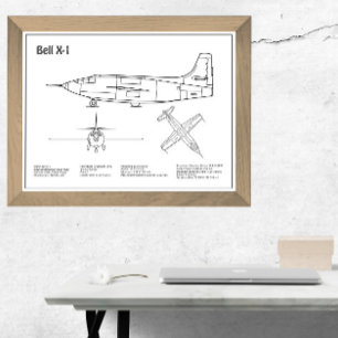 Bell X-1 - Flygplanets planritningar BD Fototryck