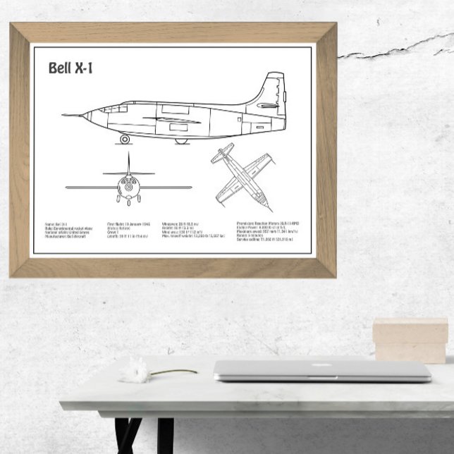 Bell X-1 - Flygplanets planritningar BD Fototryck (Skapare uppladdad)
