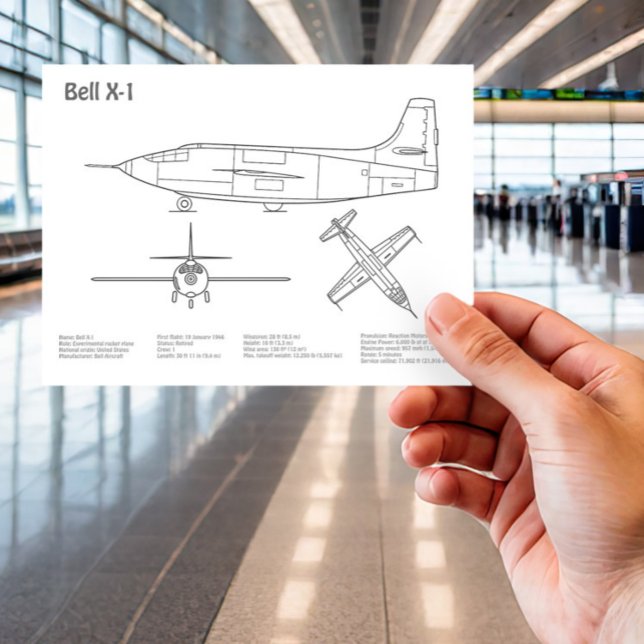 Bell X-1 - Flygplanets planritningar BD Vykort (Skapare uppladdad)