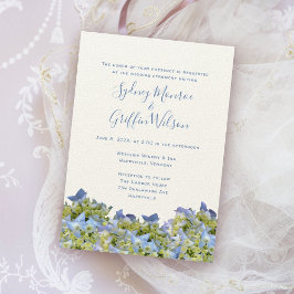 Bella Blue Hydrangea Gräns bröllopsinbjudan Inbjudningar
