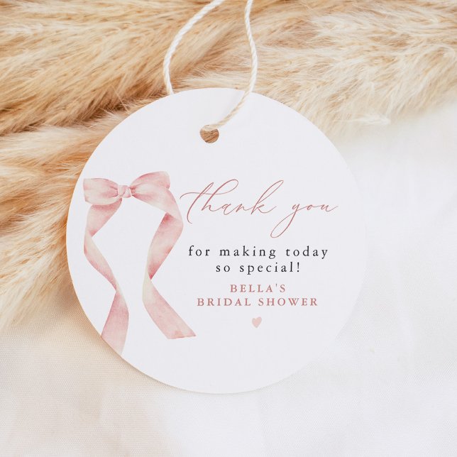 BELLA Blush Bow Hon Bryter Ut Tack Gåvor Etiketter (Skapare uppladdad)