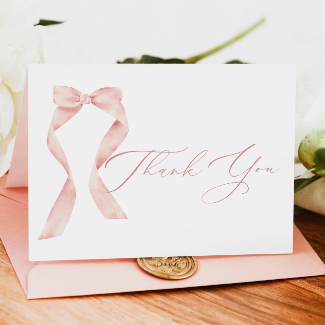 BELLA Blush Bow Hon Gifter Sig Tack Kort (Skapare uppladdad)