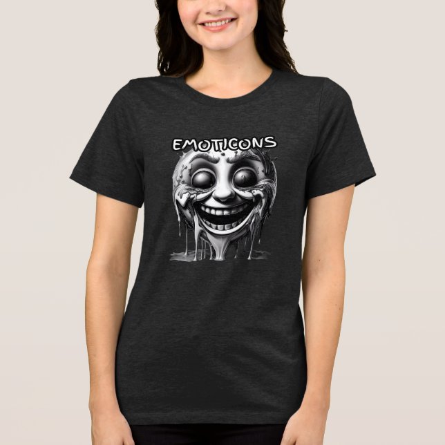 Bella+Canvas Dam Tri-blend T-Shirt, Solid Svart T Shirt (Framsida)