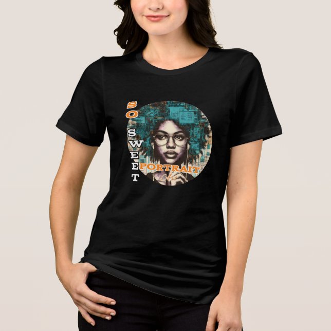 Bella+Canvas Dam Tri-blend T-Shirt, Solid Svart T Shirt (Framsida)
