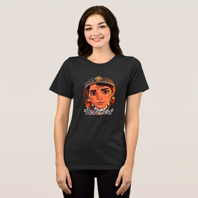 Bella+Canvas Dam Tri-blend T-Shirt, Solid Svart T Shirt (Framsida Full)