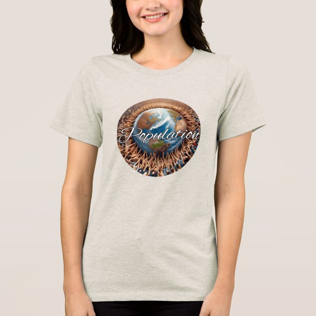 Bella+Canvas Dam Tri-blend T-Shirt, Vit, Storlek T Shirt (Framsida)
