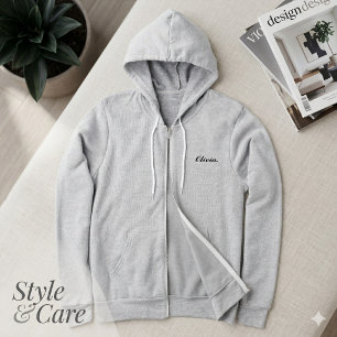 Bella Canvas dragkedja hoodie med anpassat namn T Shirt