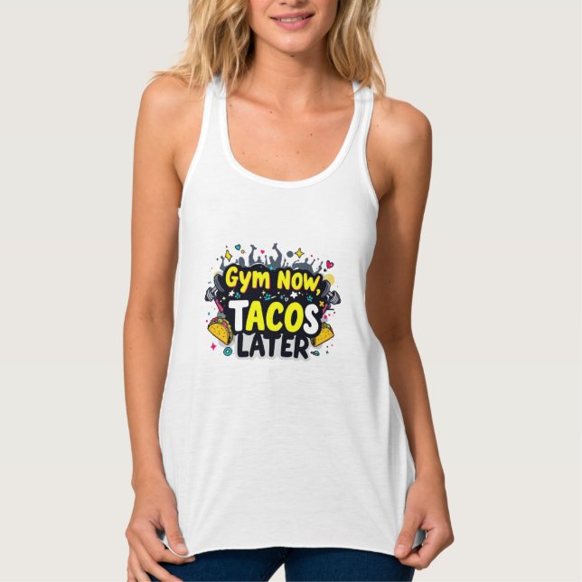 Bella+Canvas Flowy Racerback Tank – Linne Linne Med Racerback (Framsida)
