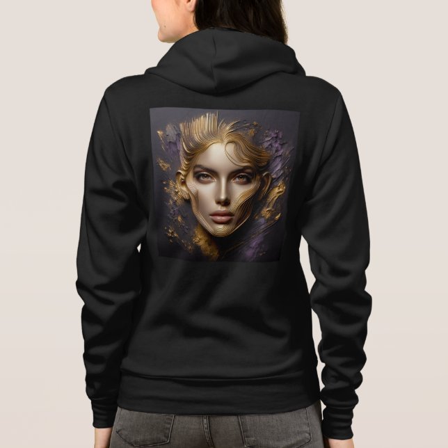 Bella+Canvas Fullt-Zip-Sweatshirts med teckningar  T Shirt (Baksida)