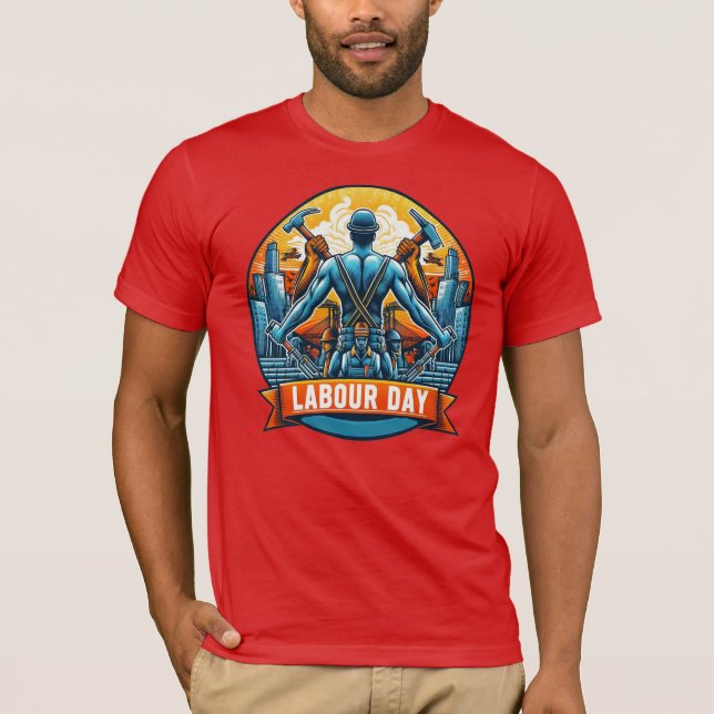 Bella+Canvas Jersey Labor Day Design T Shirt (Framsida)