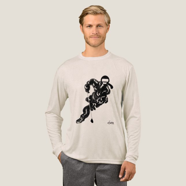 Bella Canvas Tri-blend Långärmad Tröja : Hockey (Hel framsida)