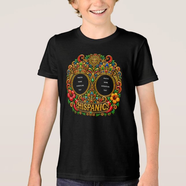 Bella+Canvas Ungdom Tri-blend T-Shirt, Vit Fläck, T Shirt (Framsida)