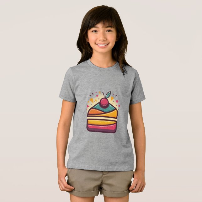 Bella+Canvas Youth Cake Design T Shirt (Framsida Full)