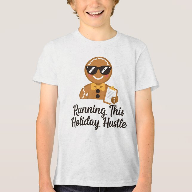 Bella+Canvas Youth Tri‑Blend T‑Shirt – Gingerbread T Shirt (Framsida)
