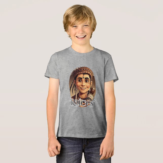 Bella+Canvas Youth Tri-blend T-Shirt, Solid Black T Shirt (Framsida Full)