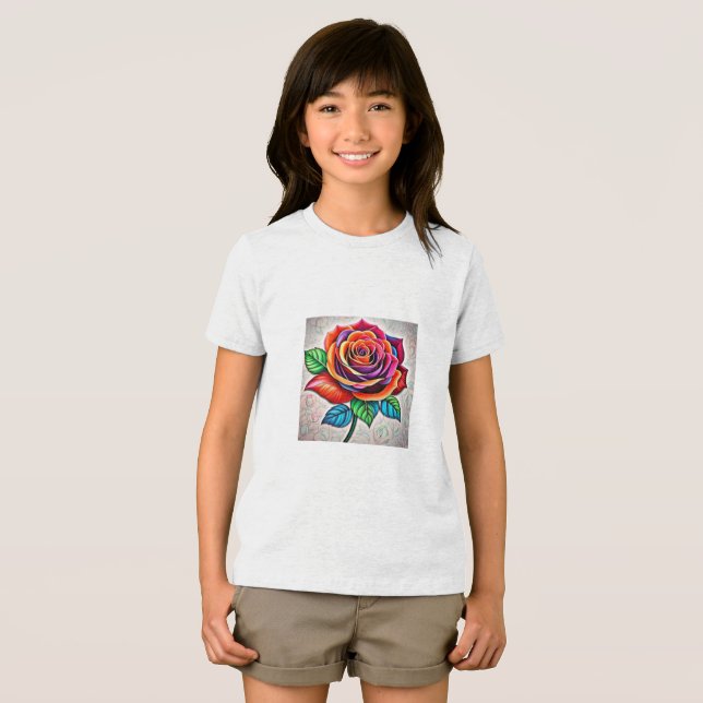 Bella+Canvas Youth Tri-blend T-Shirt, White Fleck T Shirt (Framsida Full)
