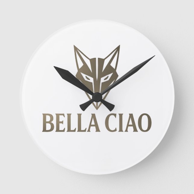 Bella Ciao Fox Väggur – Djärv Minimalistisk Design (Framsida)