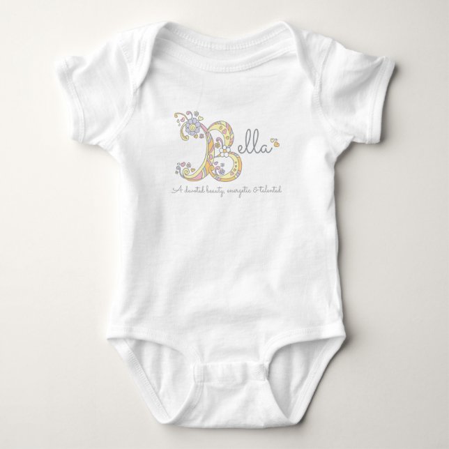 Bella-flickor B namn: monogram-barnkläder T Shirt (Framsida)