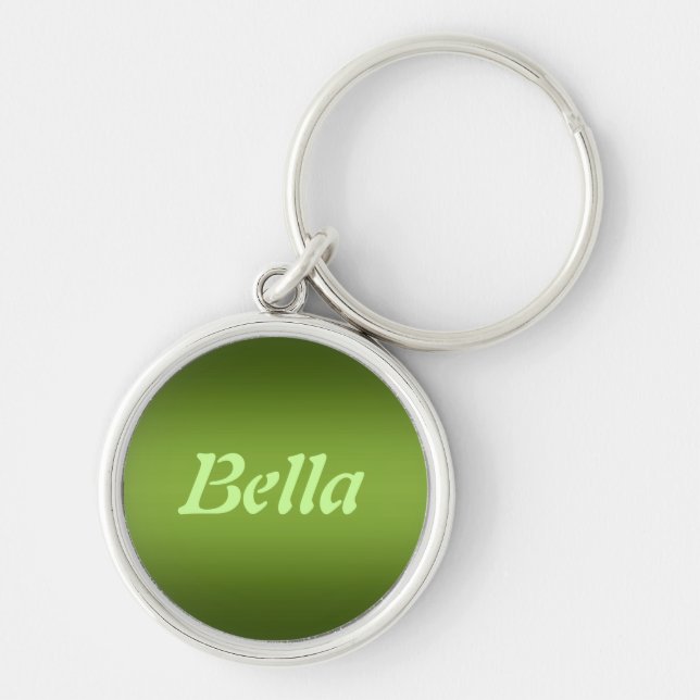 Bella Keychain Rund Silverfärgad Nyckelring (Framsidan)