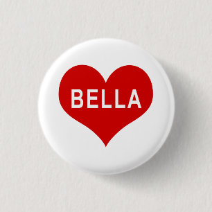 BELLA NAME Rött Kärlekshjärta Knapp