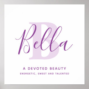 Bella namn: anpassningsbar av lila poster