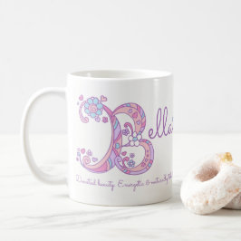 Bella namn betyder hjärtblomma B monogram mugg