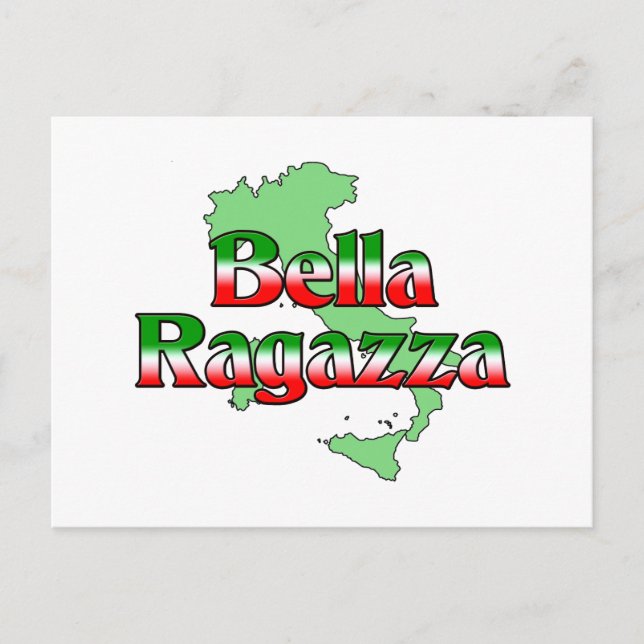 Bella Ragazza (vacker italiensk flicka) Vykort (Framsida)