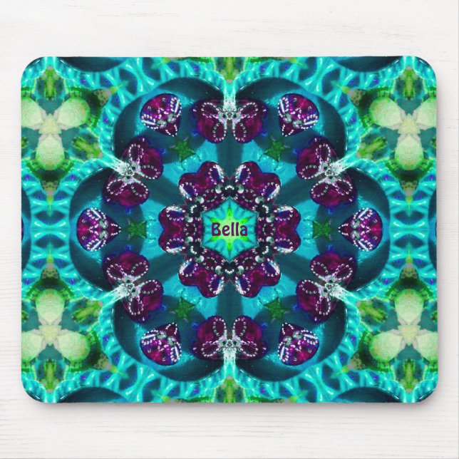 BELLA ~ Sweet Glittery Mönster ~ Personlig Musmatta (Framsidan)