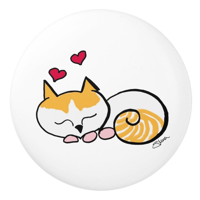 Bella the Cat Ceramic Knob Knopp (Framsidan)