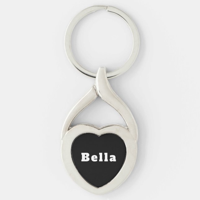 Bella Twisted Heart Silverfärgad Nyckelring (Framsidan)