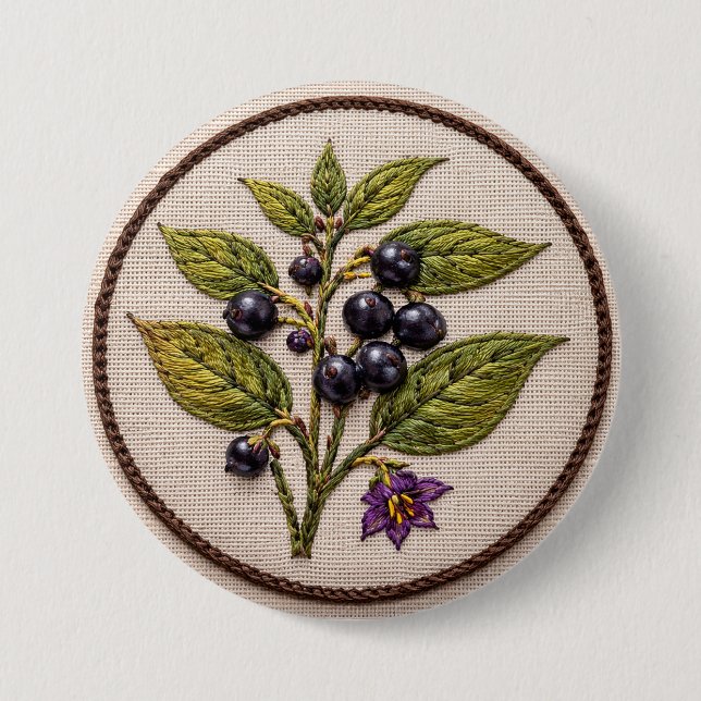 Belladonna Broderi Stor Badge Knapp (Framsida)