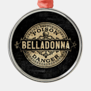 Belladonna Vintage Stil Poison Label Julgransprydnad Metall