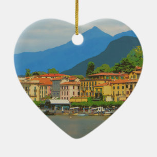 Bellagio Italien Poster Julgransprydnad Keramik