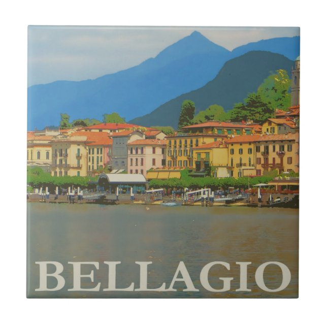 Bellagio Italien Poster keramiskt plattor Kakelplatta (Framsidan)