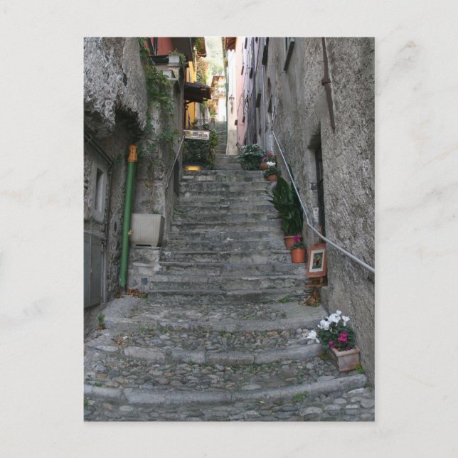 Bellagio, Italien ~ Up Trappor Vykort (Framsida)