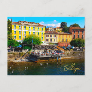 Bellagio Lombardy Sjö Como Italien Waterfront Vykort